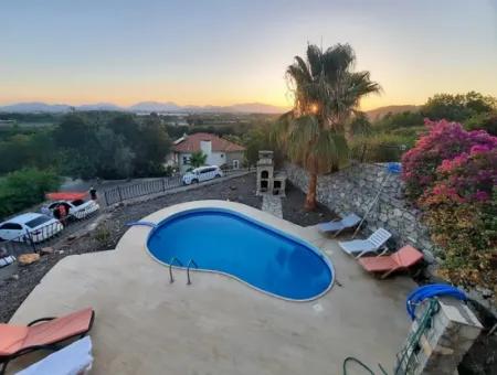 Freistehende Villa Mit Vollem Blick Auf Die Natur Schwimmbad Zum Verkauf In Dalaman Gürköy