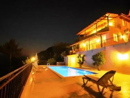 Mugla Dalyan Gökbel Holiday Pleasure In Villa With Swimming Pool Overlooking The Sea